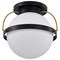 Nuvo Lakeshore 1-Light Large Flush Matte Black & Natural Brass White Opal Glass 60/7772 - alternate 1